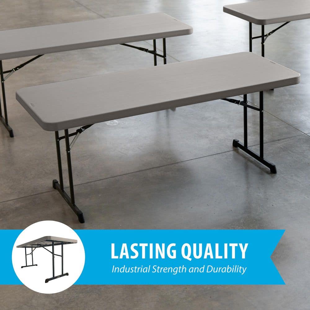 Putty 6-Foot Folding Table with Black Metal Legs