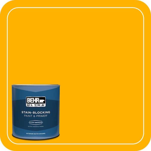BEHR ULTRA 1 qt. #310B-7 Saffron Thread Extra Durable Satin Enamel Interior Paint & Primer