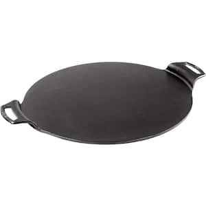 15 in. Seasoned with vegetable oil Cast Iron Pizza Pan in Black with Rimless Design to Allow for Edge-to-edge Baking