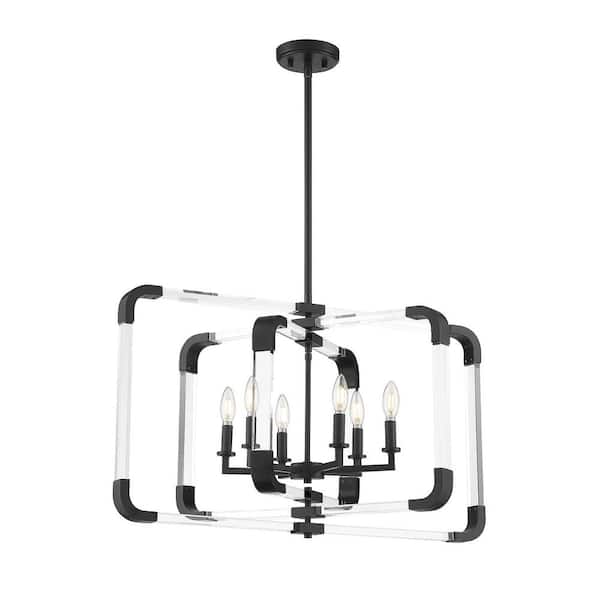 Savoy House Rotterdam 6-Light Matte Black Candlestick Pendant Light