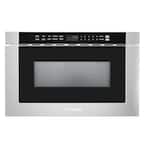 24 in. 1.2 cu. ft. Built-In Microwave Drawer with Capacity, 4 Automatic Presets and Touch Controls in Stainless Steel