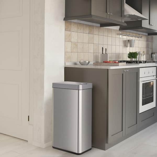 iTouchless 18 Gal. Stainless Steel Rectangular Metal Household