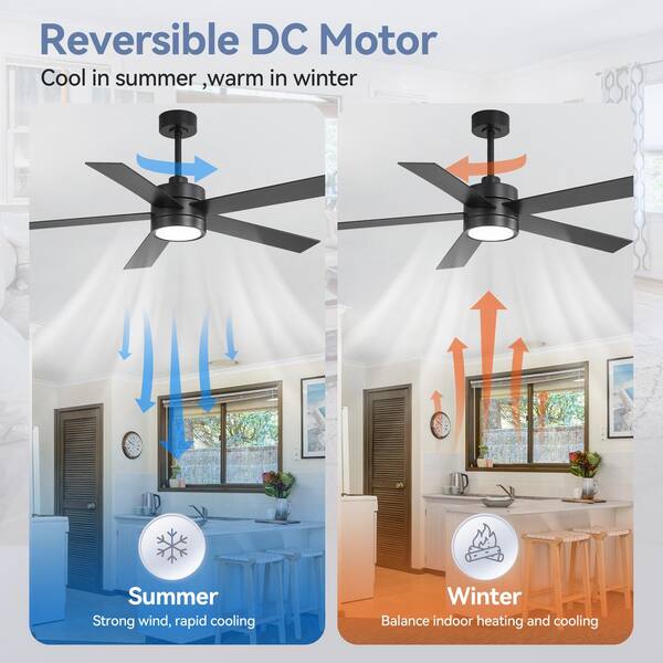 Lamober Nova 52 in. Integrated LED Indoor Black Ceiling Fans Lamober Nova 52 in. Integrated LED Indoor Black Ceiling Fans