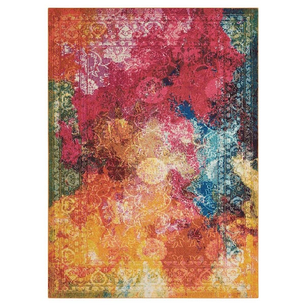 Nourison Celestial Seaglass Multicolor 5 ft. x 7 ft. Moroccan Bohemian Area Rug