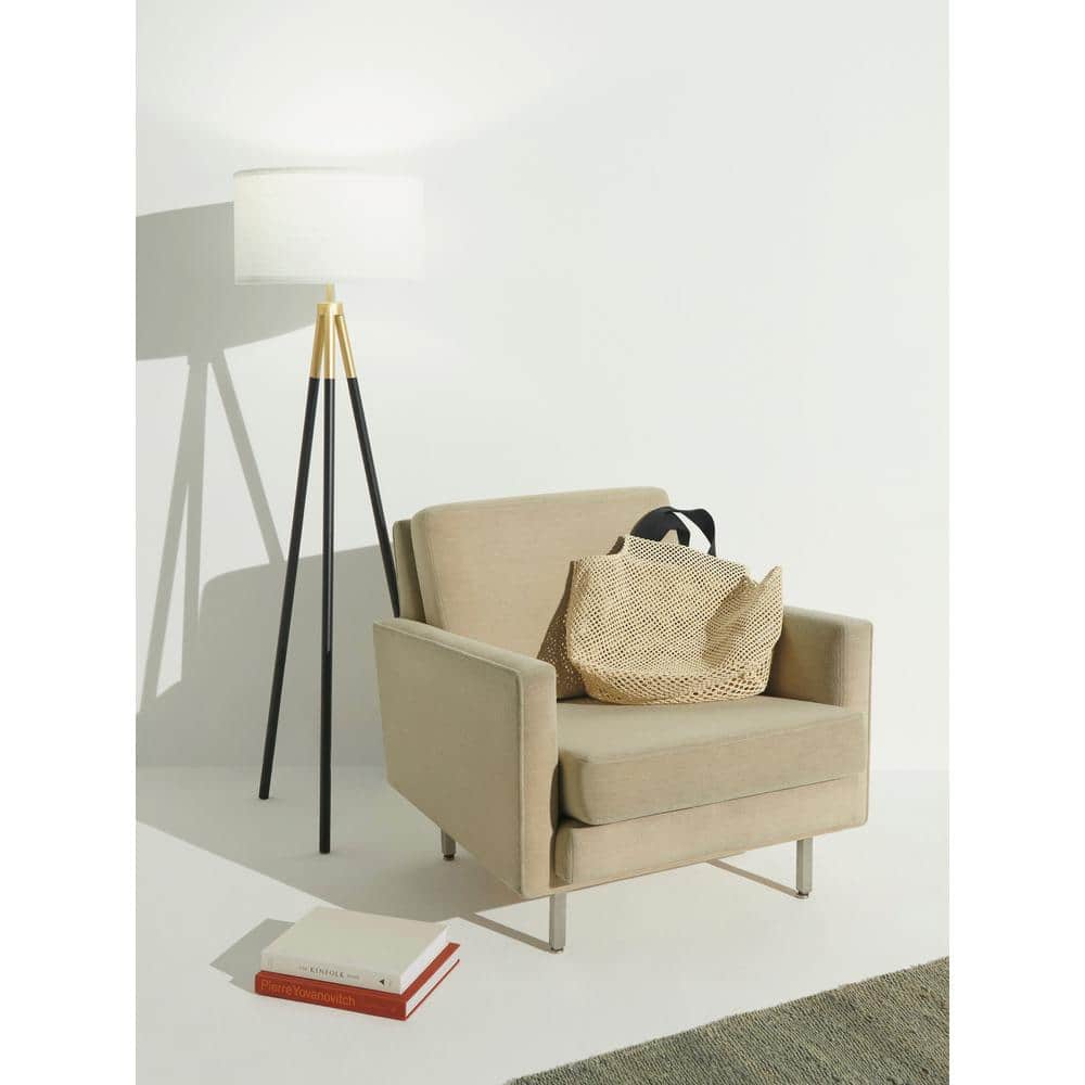 Sophia Smart Black & Gold Tripod LED Floor Lamp for Kids' Rooms