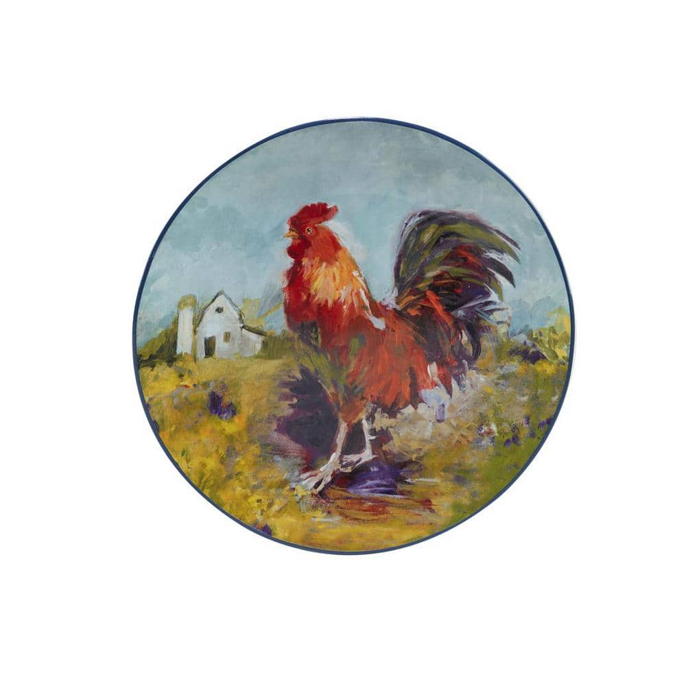 Rooster Meadow Ceramic 11" Dinner Plates, Set of 4