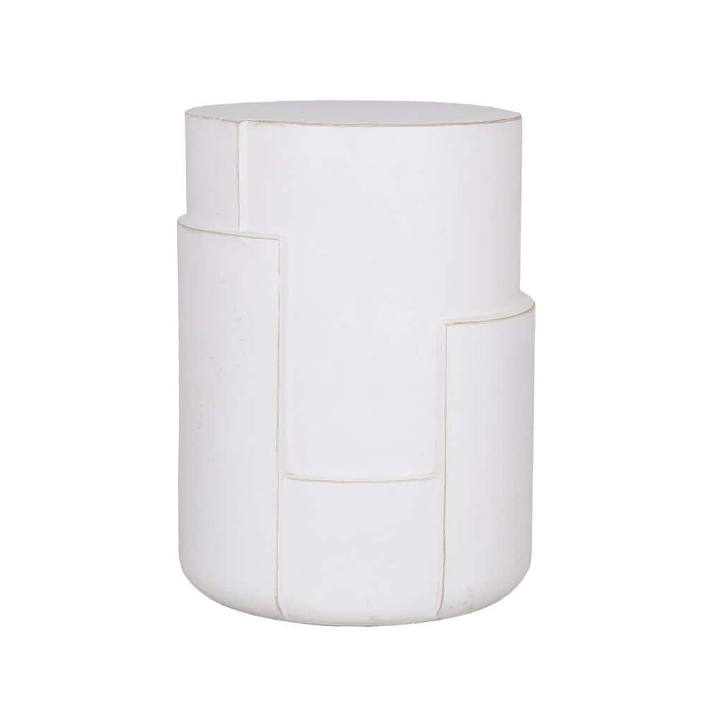 MPG 13.5 in. Dia x 18.125 in. H Medium White Outdoor Side Table/Stool