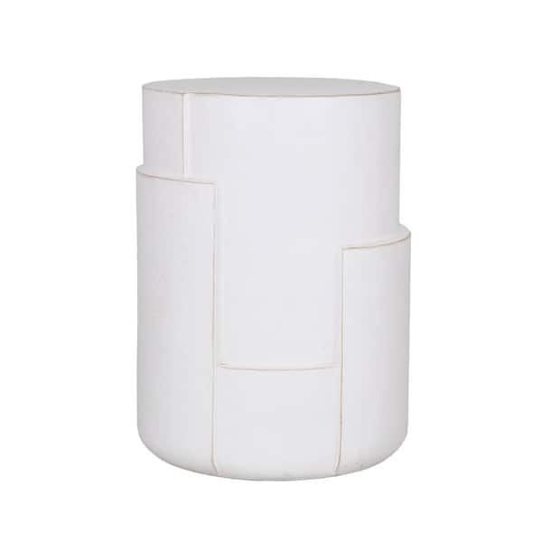 MPG 13.5 in. Dia x 18.125 in. H Medium White Outdoor Side Table/Stool