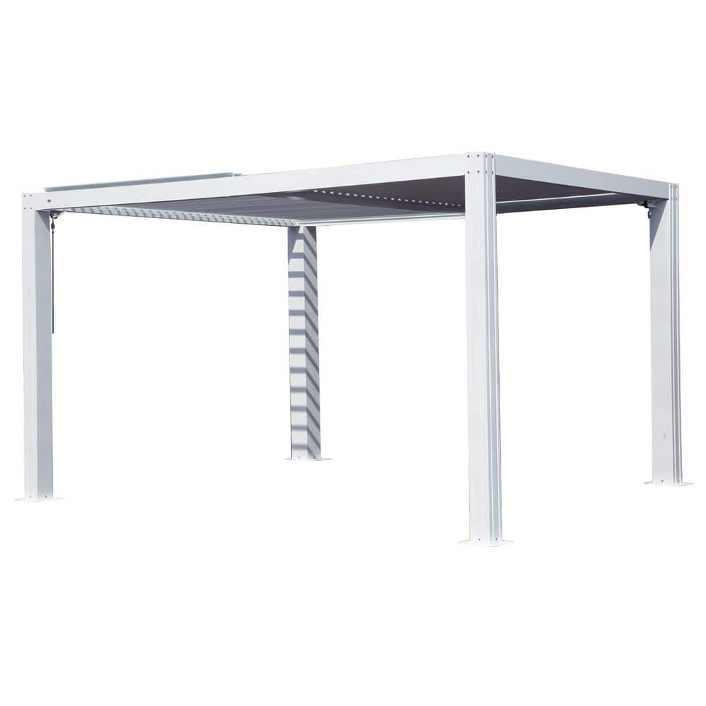 Outdoor 13 ft. W X 10 ft. D White Aluminum Louvered Pergola price history on PriceWatchPro