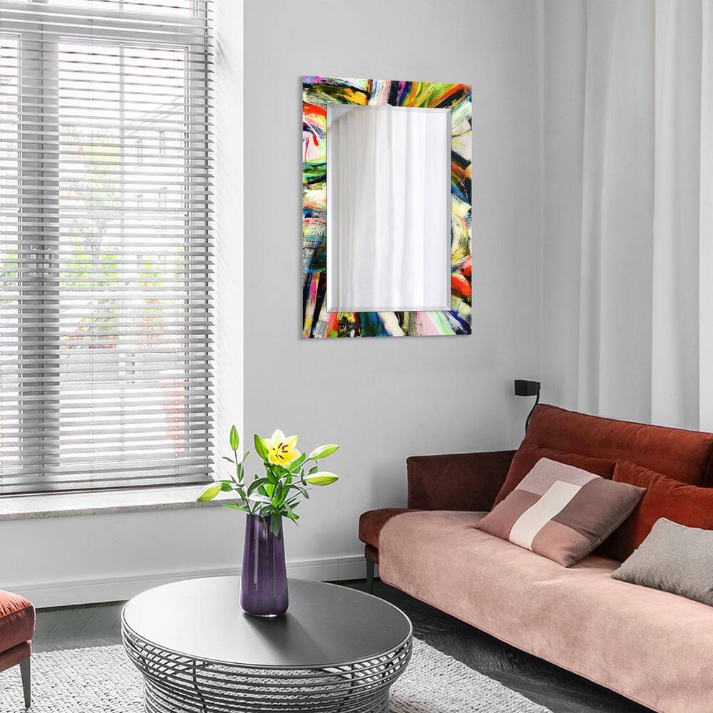 Colorful Rectangular Frameless Wall Mount Vanity Mirror