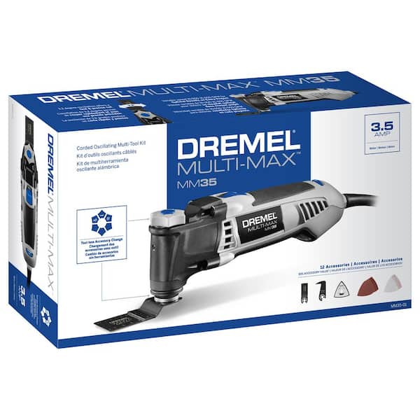 Dremel Multi-Max MM35 3.5 Amp Variable Speed Corded Oscillating Multi-Tool  Kit with 12 Accessories and Storage Bag MM35-01 - The Home Depot