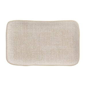 10.63 in. Latte Beige Stoneware Rectangular Platter Medium Juta (Set of 4)