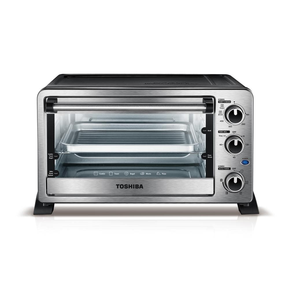 Toshiba 12-Slice Stainless Steel Convection Toaster Oven with Rotisserie  (1500-Watt) at