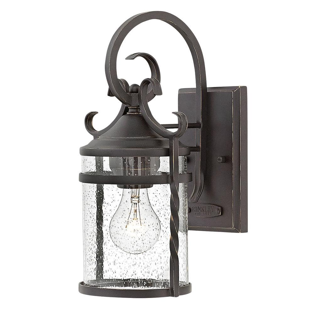 Olde Black Seedy Glass 1-Light Outdoor Wall Sconce