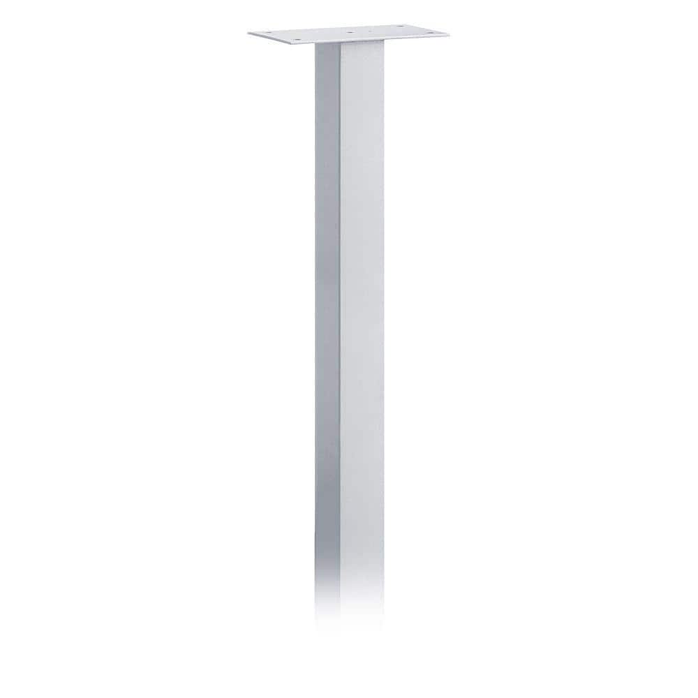 Standard In-Ground Mounted Mailbox Pedestal for Roadside Mailboxes in Silve