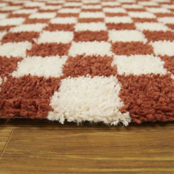 Mackie Rust 7 ft. 10 in. x 10 ft. Checkered Area Rug