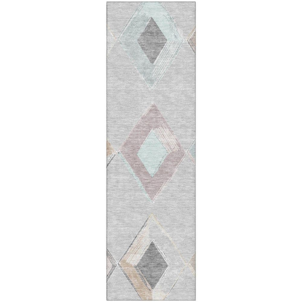 Mayfield Premium Machine Washable Abstract AMF2004 Gray 2 ft. x 7 ft. Runner Rug price history on PriceWatchPro
