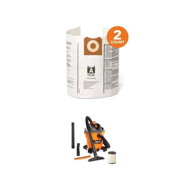 VF3502 Dust Bags (2-Pack) and 12 Gal. 5.0 Peak HP NXT Shop Vacuum HD1200 Combo