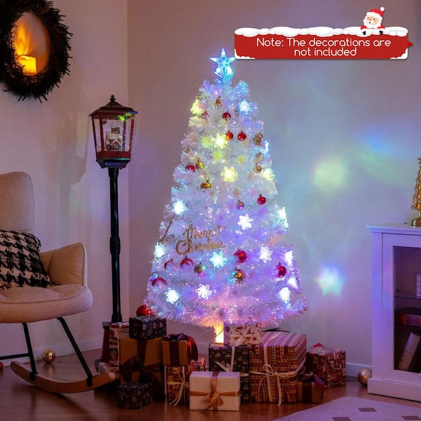 ANGELES HOME 5 ft. Pre-Lit LED Hinged Artificial Christmas Tree with Top Star