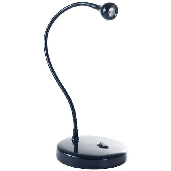 Lavish Home 17.5 in. Black LED Goose Neck Desk Lamp