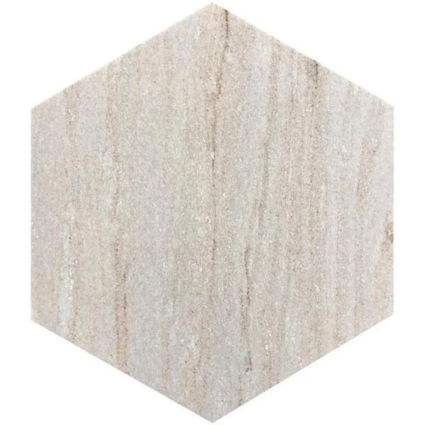 Mirage 10 in. x 10 in. Polished Creamy Beige Crystal Sand Honed Hexagon Tile (2.95 sq ft/case)-5 Pack
