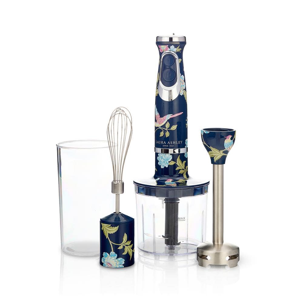 Laura Ashley 2-Speed Immersion Blender with Whisk, Blending, and