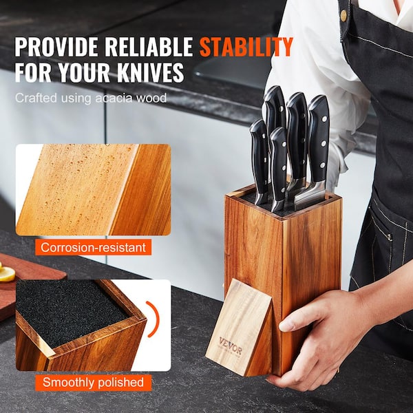 Kitchen Knife Holder Shelf 5 Slots Black, Wall Mounted Knife Storage Box  without Knives Easy To Clean Save Space Storage