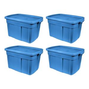 25 Gal. Stackable Storage Container in Heritage Blue (4-Pack)