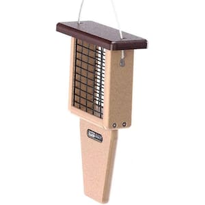 Taupe and Brown Tail Prop Single Suet Wild Bird Feeder