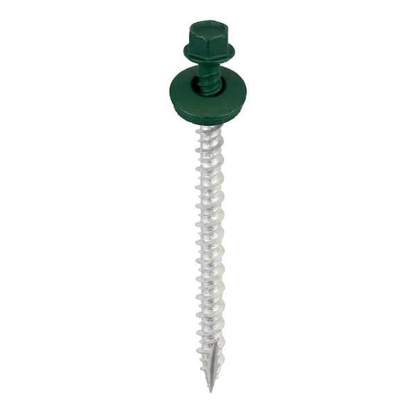 Acorn Hardware #9 x 2-1/2 in. 1/4 in. Hex Head Metal to Wood Screws in Forest Green (Bag of 250)
