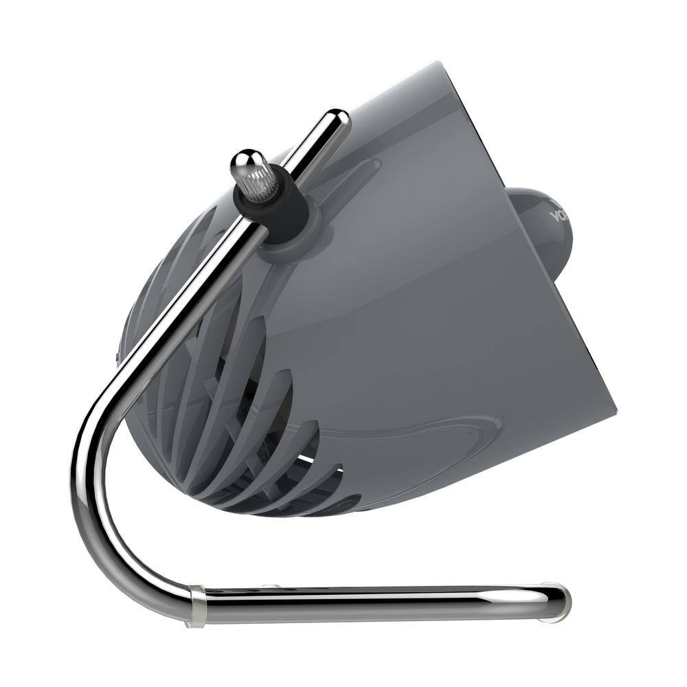 Storm Gray Oscillating Desk Fan with Three Speeds