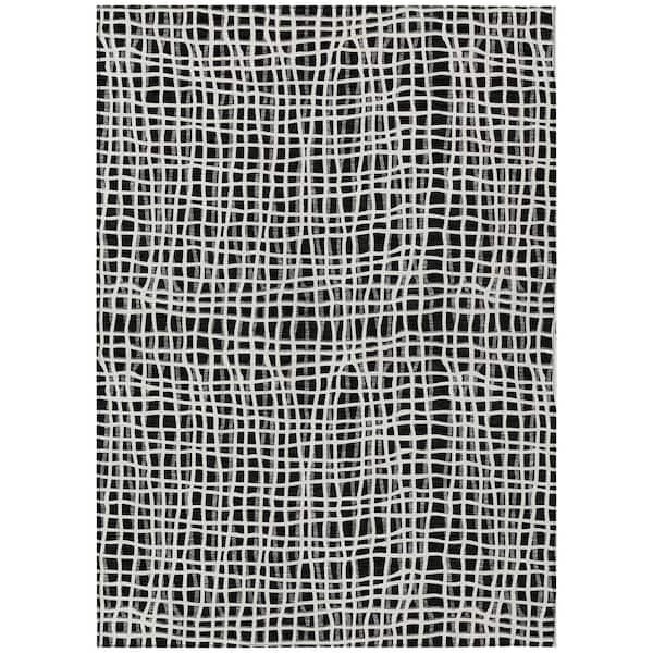 Addison Rugs Chantille Machine Washable Indoor/Outdoor Abstract ACN729 Black 8 ft. x 10 ft. Area Rug