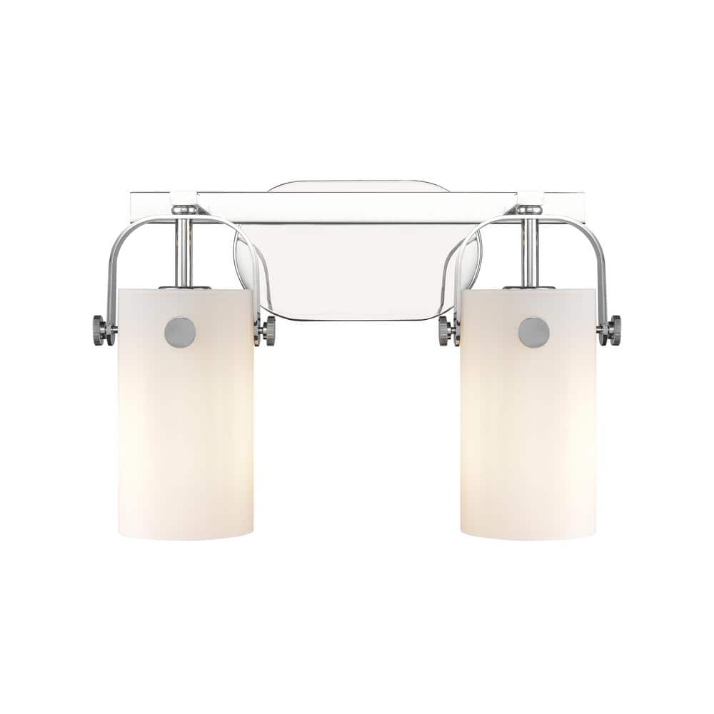 Pilaster II Cylinder 14.88 in. 2-Light Polished Chrome Vanity Light with Glass Shade price history on PriceWatchPro