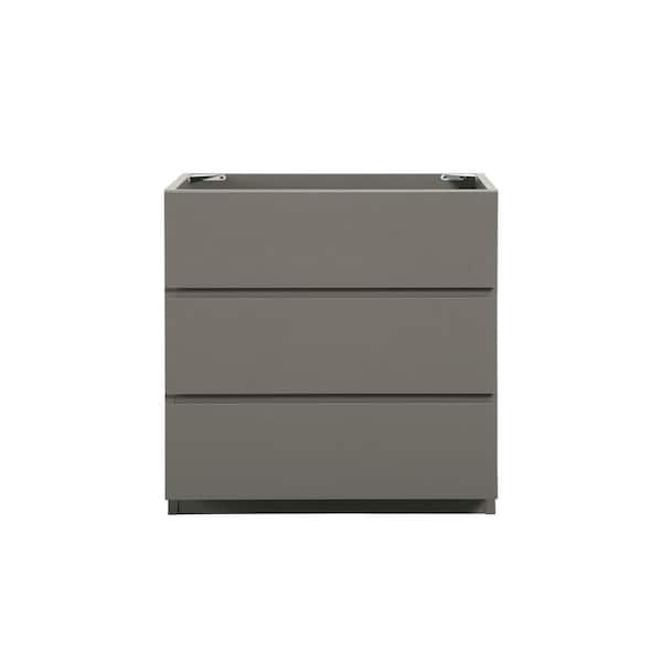 30 in. Freestanding Bath Vanity Cabinet without Top in Gray with 3-Drawers Pre-assembled