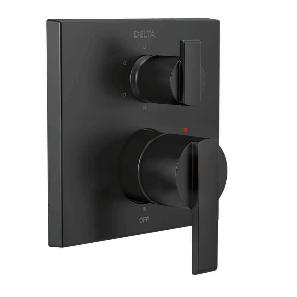 Ara Modern 2-Handle Wall-Mount Valve Trim Kit with 6-Setting Integrated Diverter in Matte Black (Valve not Included) price history on PriceWatchPro