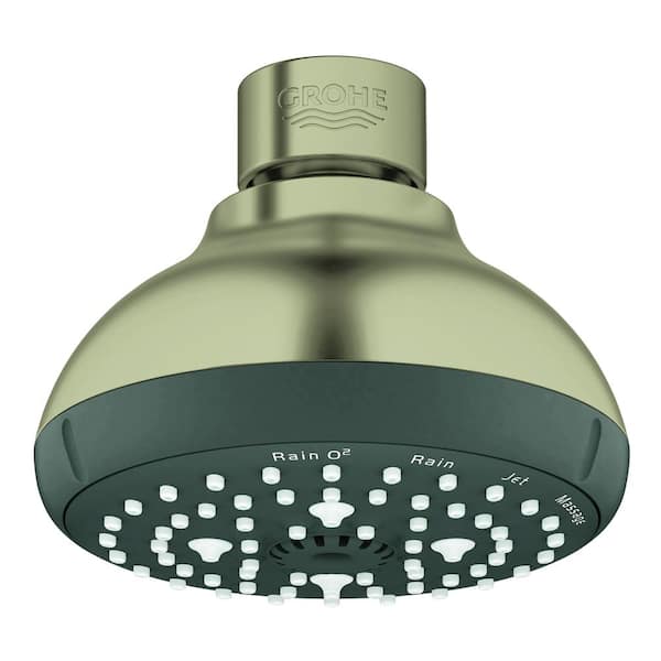 GROHE Tempesta 4-Spray 4 in. Single Wall Mount Fixed Rain Shower Head in Brushed Nickel