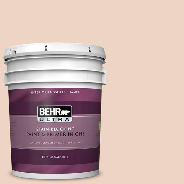 BEHR ULTRA 5 gal. #UL130-11 Iced Apricot Eggshell Enamel Interior Paint and Primer in One