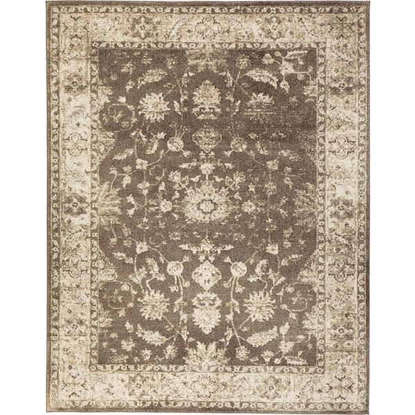 Home Decorators Collection Old Treasures Brown/Cream 8 ft. x 10 ft. Area Rug