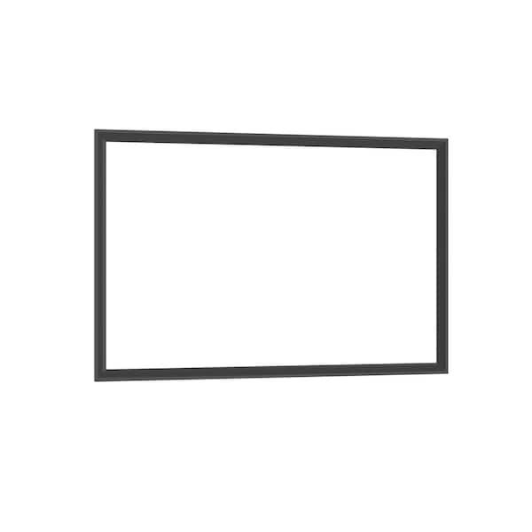 48 in. W x 32 in. H Rectangular Framed Wall Bathroom Vanity Mirror in Black