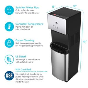 Self-Cleaning Bottleless Water Cooler Water Dispenser - 3 Temperature Settings, NSF/UL/Energy Star Approved