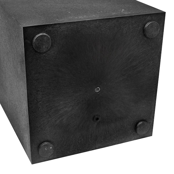 Vigoro Guinevere Medium Black Rubber Self-Watering Square Planter