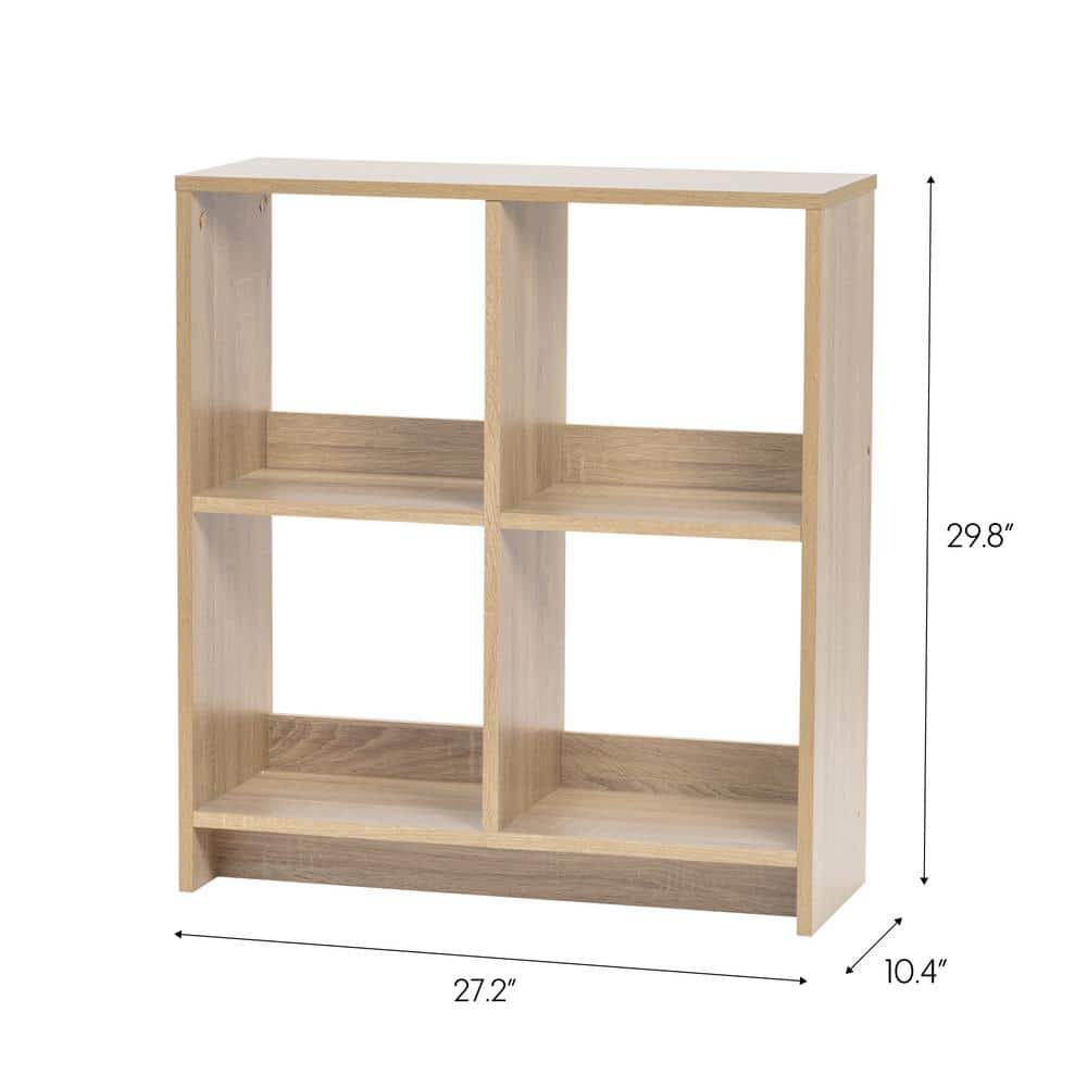 Adjustable 4-Cube Light Brown Organizer Shelf for Versatile Storage