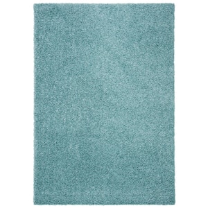 Primo Shag Aqua 5 ft. x 8 ft. Solid Area Rug