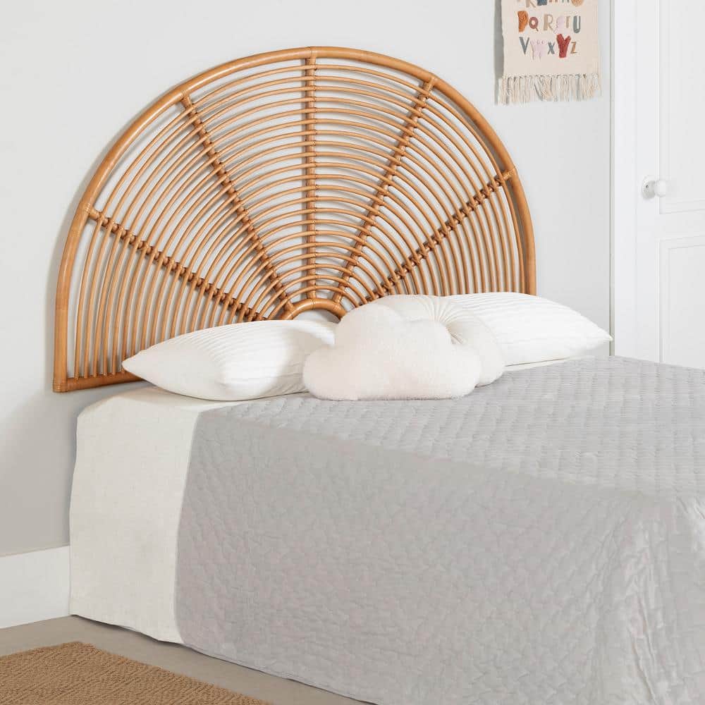 Natural Rattan Rainbow Wall-Mounted Twin Headboard