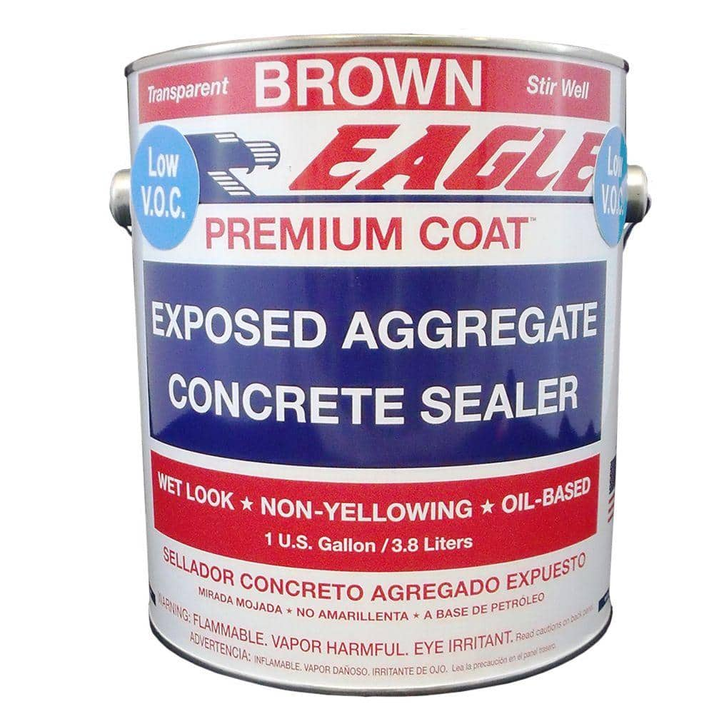 Eagle 1 Gal Brown Wet Look Solvent Based Low VOC Aggregate Concrete   Brown Tint Eagle Concrete Sealers Evtb1 64 1000 