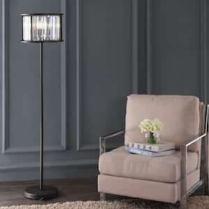Bevin 63 in. Oil Rubbed Bronze/Crystal Metal/Crystal Round LED Floor Lamp