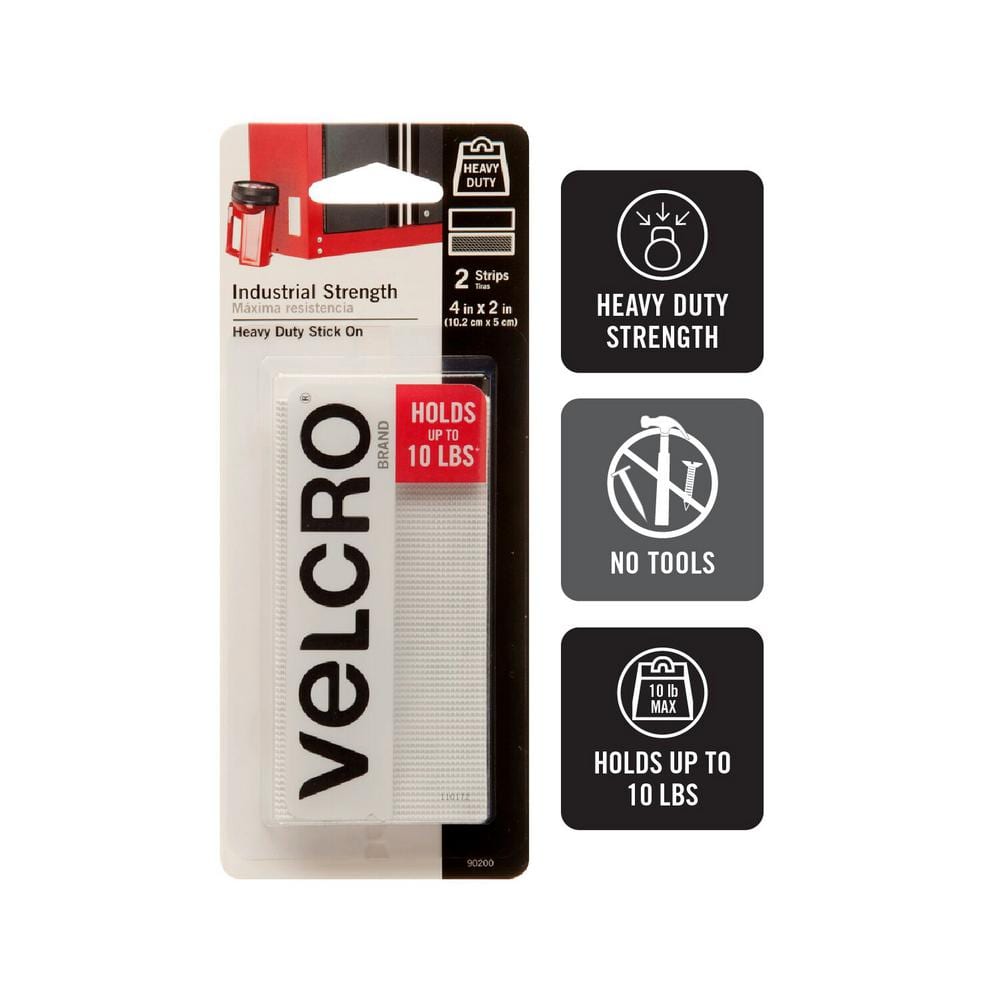 VELCRO 4 x 2 in. Strength Strips in White (2-Pack) 90200 - The Home Depot