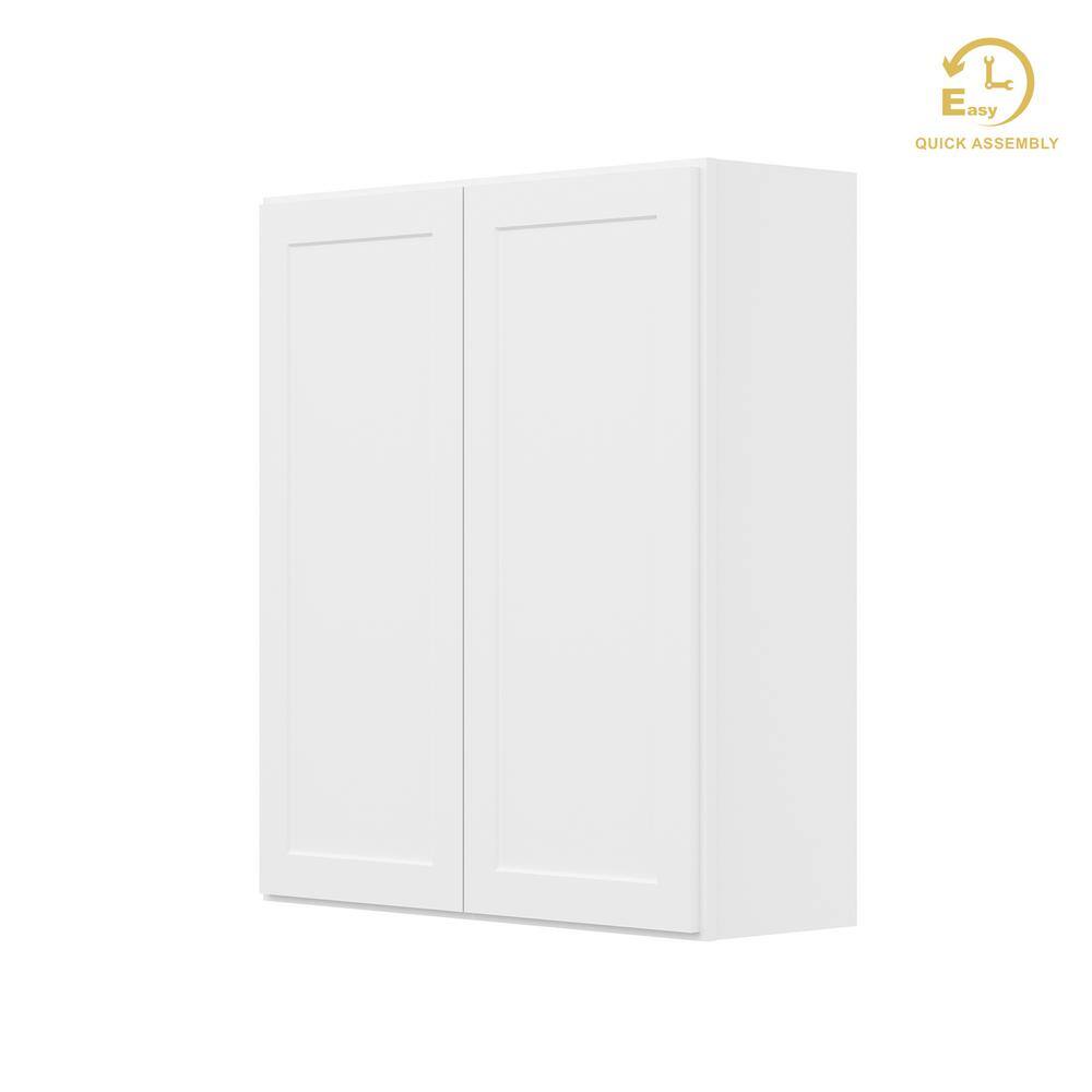 Easy-DIY 36 in. W x 12 in. D x 42 in. H Ready to Assemble Wall in Shaker White Kitchen Cabinet 2 Doors-3 Shelves price history on PriceWatchPro
