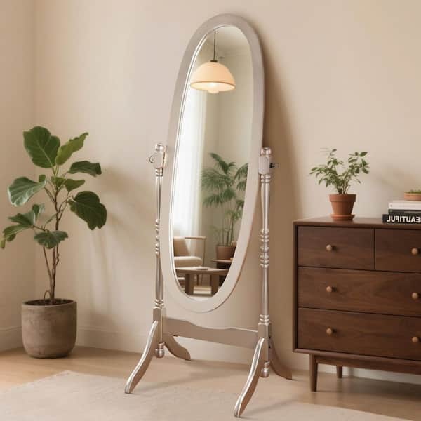 GOGEXX Queen Anne Style Gold 16 in. W x 59.25 in. H Floor Mirror