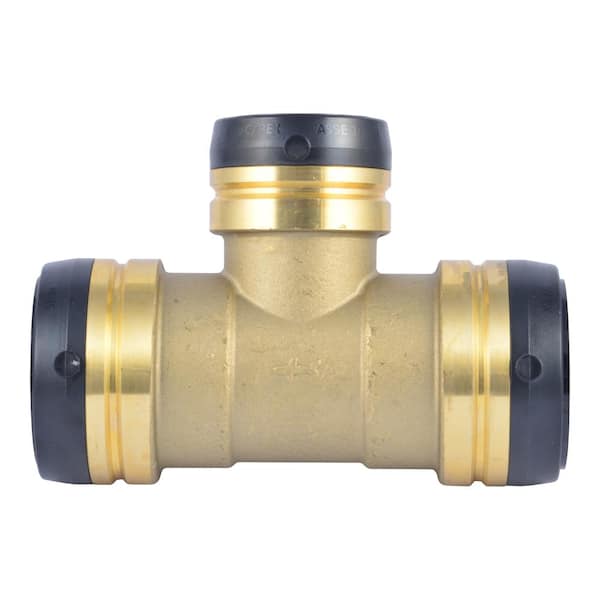 SharkBite 2 in. x 2 in. x 1-1/2 in. Push-to-Connect Brass Reducing Tee Fitting